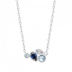 Collier argent massif 925/000 et pierres bleues