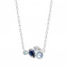 Collier argent massif 925/000 et pierres bleues