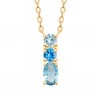 Collier Plaqué Or 18 carats zirconium pierres bleues