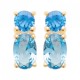 Boucles d'oreilles puces pierres bleues Plaqué Or 18 carats