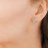 Boucles d'oreilles puces pierres bleues Plaqué Or 18 carats