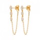 Boucles d'oreilles chainettes Plaqué Or 18 carats et zirconiums