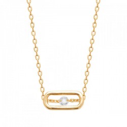 Collier Plaqué Or 18 carats solitaire zirconium Bijou tendance