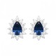 Boucles d'oreilles gouttes argent massif 925/000 zirconium pierre bleue