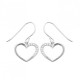 Boucles d'oreilles pendantes coeurs argent massif 925/000 et zirconium