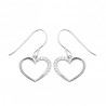 Boucles d'oreilles pendantes coeurs argent massif 925/000 et zirconium