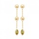 Boucles d'oreilles pendantes Plaqué Or 18 carats et zirconium vert