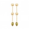 Boucles d'oreilles pendantes Plaqué Or 18 carats et zirconium vert