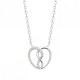 Collier coeur infini argent massif 925/000 et zirconium