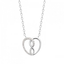 Collier coeur infini argent massif 925/000 et zirconium