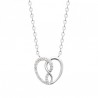 Collier coeur infini argent massif 925/000 et zirconium