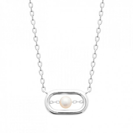 Collier argent massif 925/000 perle de culture véritable