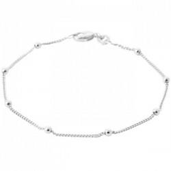 Duo collier + bracelet argent massif 925/000 maille boules