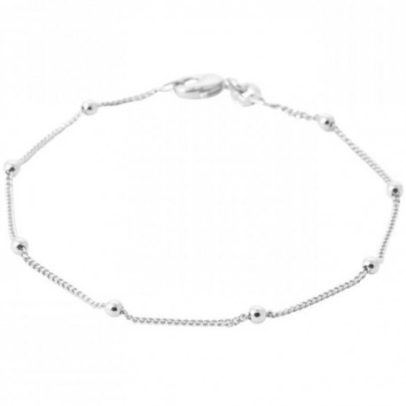 Duo collier + bracelet argent massif 925/000 maille boules