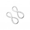 Boucles d'oreilles puces infini argent massif 925/000 et zirconium