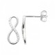 Boucles d'oreilles puces infini argent massif 925/000 et zirconium