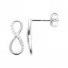 Boucles d'oreilles puces infini argent massif 925/000 et zirconium