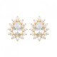 Boucles d'oreilles gouttes Plaqué Or 18 carats et zirconium