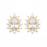 Boucles d'oreilles gouttes Plaqué Or 18 carats et zirconium