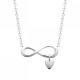 Collier infini pampille coeur argent massif 925/000