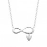 Collier infini pampille coeur argent massif 925/000