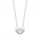 Collier coeur argent massif 925/000 et zirconium