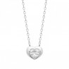 Collier coeur argent massif 925/000 et zirconium