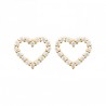 Boucles d'oreilles puces coeurs Plaqué Or 18 carats et zirconium