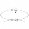 Bracelet infini pampille coeur argent massif 925/000