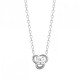 Collier fleur argent massif 925/000 solitaire zirconium