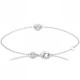 Bracelet coeur argent massif 925/000 et zirconium