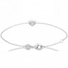 Bracelet coeur argent massif 925/000 et zirconium