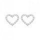 Boucles d'oreilles puces coeurs argent massif 925/000 et zirconium