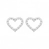 Boucles d'oreilles puces coeurs argent massif 925/000 et zirconium