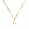 Collier pendentif initiale lettre C Plaqué Or 18 carats sur chaine diamantée 42 cm