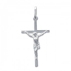 Pendentif Jésus sur la croix en argent massif 925/000