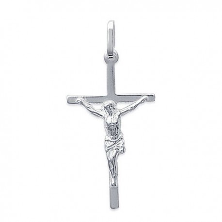 Pendentif Jésus sur la croix en argent massif 925/000