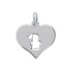 Pendentif coeur évidé fille couette bijou argent 925/000