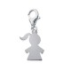 Pendentif charm mousqueton argent massif 925 pendant fille couette