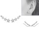 Boucles contours d'oreilles étoiles en argent 925/000 et zirconium