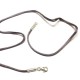 Collier cordon fil de soie gris fermoir argent 925 longueur 38 cm