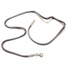 Collier cordon fil de soie gris fermoir argent 925 longueur 38 cm