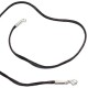 Collier cordon fil de soie marron chocolat fermoir argent 925 longueur 42 cm