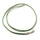 Collier cordon cuir vert fermoir argent 925 longueur 42 cm