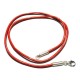 Collier cordon cuir rouge fermoir argent 925 longueur 38 cm